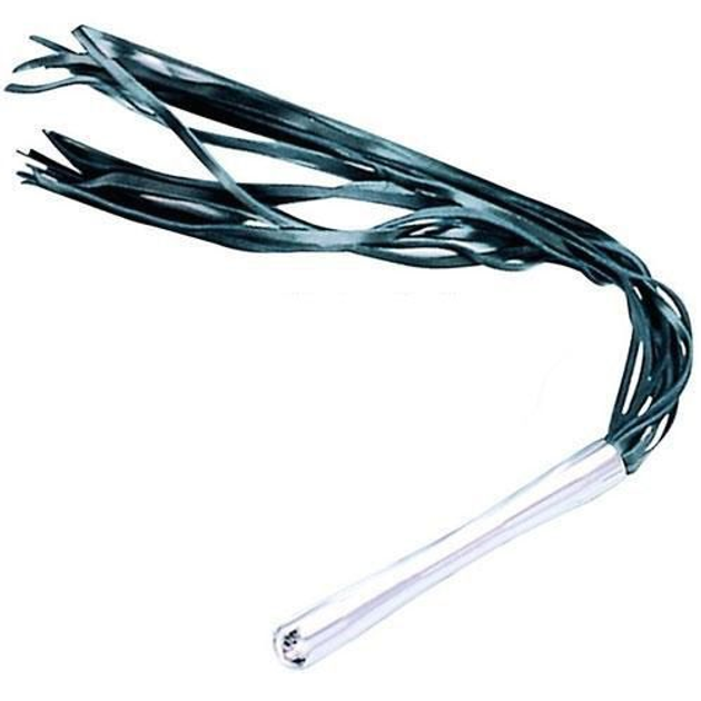 Черная многохвостовая плеть с металлической ручкой (01371000000000000) - изображение 1