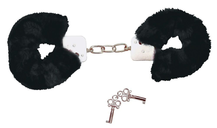 Металлические наручники с мехом Bad Kitty Handschellen цвет черный (14239005000000000) - изображение 2