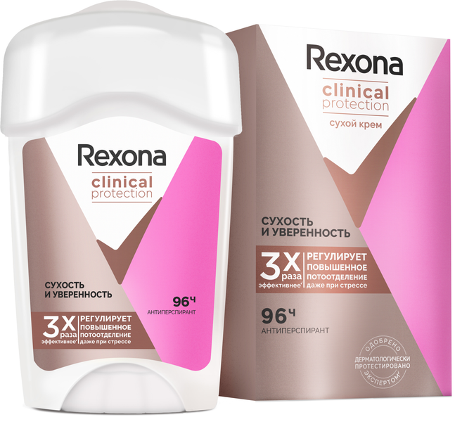 Антиперспирант-крем Rexona Clinical Protection Сухость и уверенность 45 ...