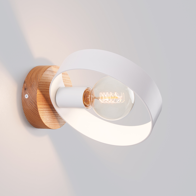 Бра Gaff Minimalist Настенный светильник в стиле лофт Белый - изображение 1