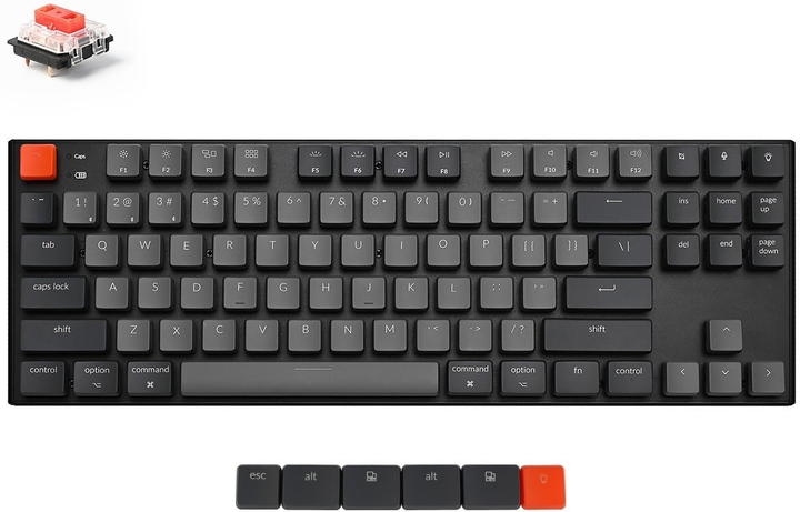Клавиатура беспроводная Keychron K1 Gateron Red White LED USB/Bluetooth ...