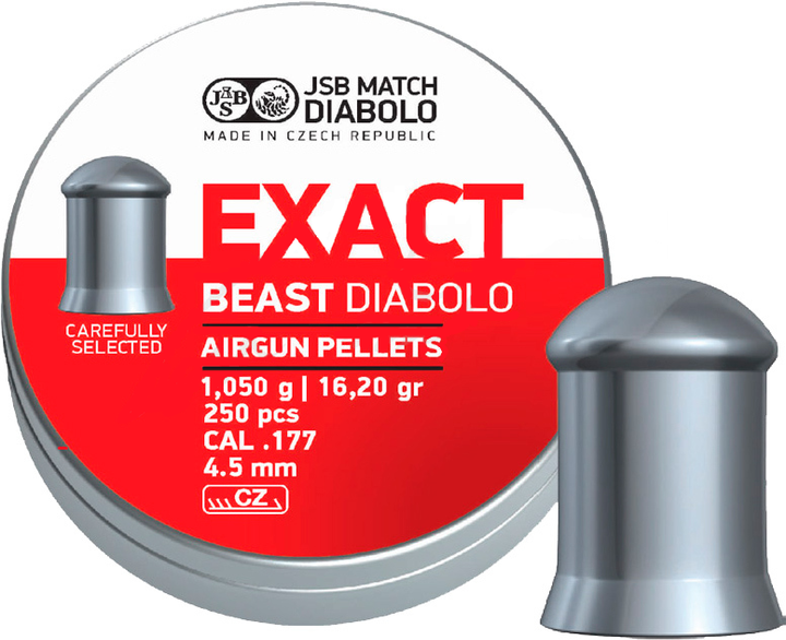 Кулі пневм JSB Diabolo Exact Beast, 4,52 мм, 1,05 гр. (200 шт / уп) - зображення 1