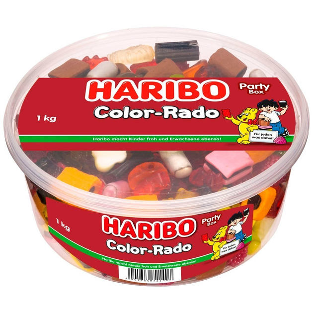 Конфеты жевательные HARIBO Color-Rado 1 кг (пластиковый контейнер ...