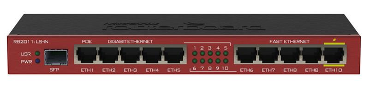Маршрутизатор MikroTik RB2011iLS-IN (5x1G, 5x100M, 1xSFP) - зображення 2