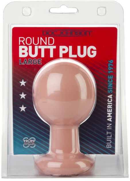 Анальная пробка Doc Johnson Round Butt Plug Large цвет телесный (15771026000000000) - изображение 2