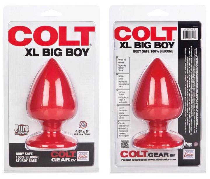 Анальна пробка Colt XL Big Boy колір червоний (15918015000000000) - зображення 2