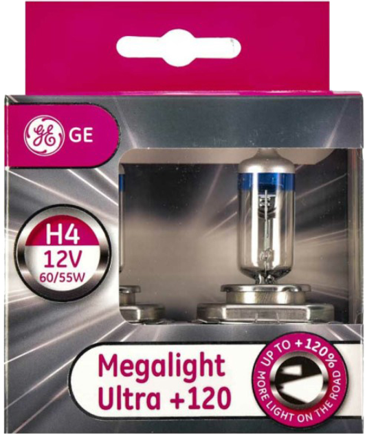 Автолампа General Electric 12V H4 60-55W комплект 2 шт (50440SNU-2D ...