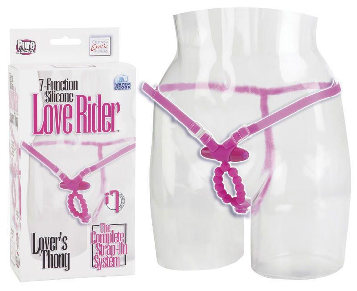 Клиторальный вибратор 7-Function Silicone Love Rider Lovers Thongs цвет розовый (13091016000000000) - изображение 1