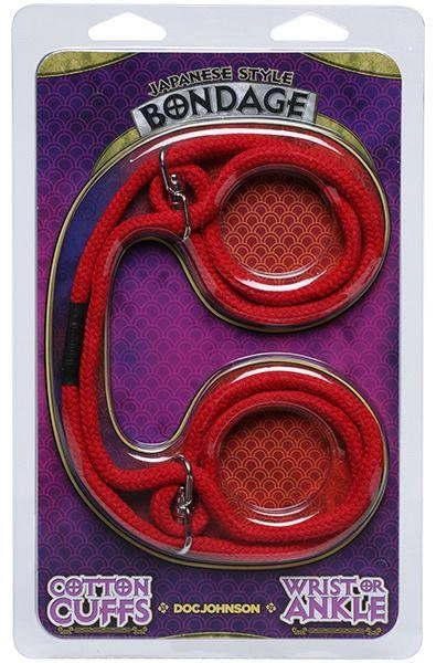 Бондаж для рук Doc Johnson Japanese Style Bondage Wrist or Ankle Cuffs колір червоний (21902015000000000) - зображення 2