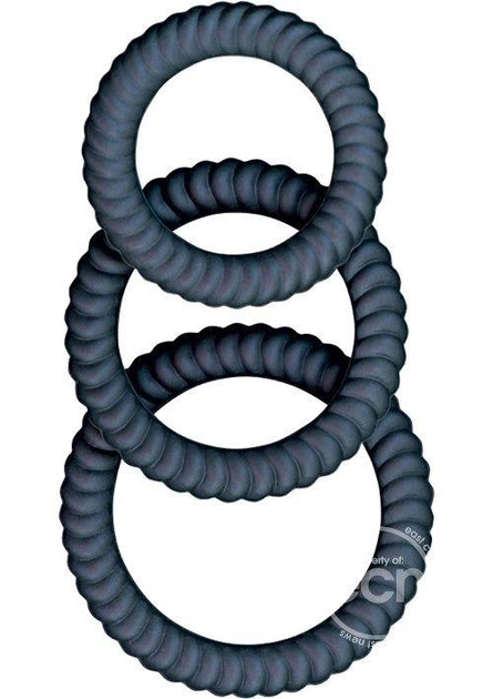 Комплект эрекционных колец из силикона Ram Ultra Cocksweller Silicone Cock Rings цвет черный (11848005000000000) - изображение 1