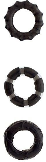 Набор эрекционных колец Menzstuff Stretchy Cock Rings цвет черный (16249005000000000) - изображение 1