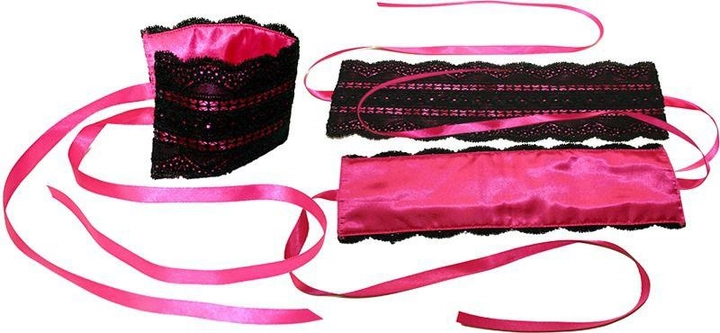 Манжети-наручники і маска Satin and Lace Lovers Kit колір чорний (17821021000000000) - зображення 1