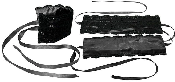 Манжети-наручники і маска Satin and Lace Lovers Kit колір чорний (17821005000000000) - зображення 2