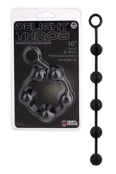 Анальная цепочка Delight Throb Anal Beads 10 inch цвет черный (14588005000000000) - изображение 1