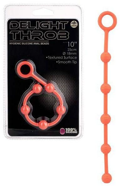 Анальная цепочка Delight Throb Anal Beads 10 inch цвет оранжевый (14588013000000000) - изображение 1
