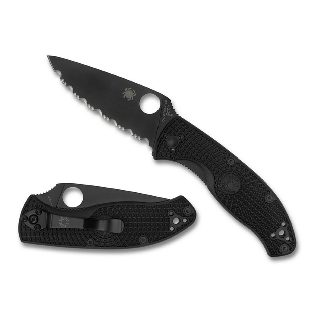 Ніж складний Spyderco Tenacious Black Blade FRN, серейтор (C122SBBK) - зображення 1