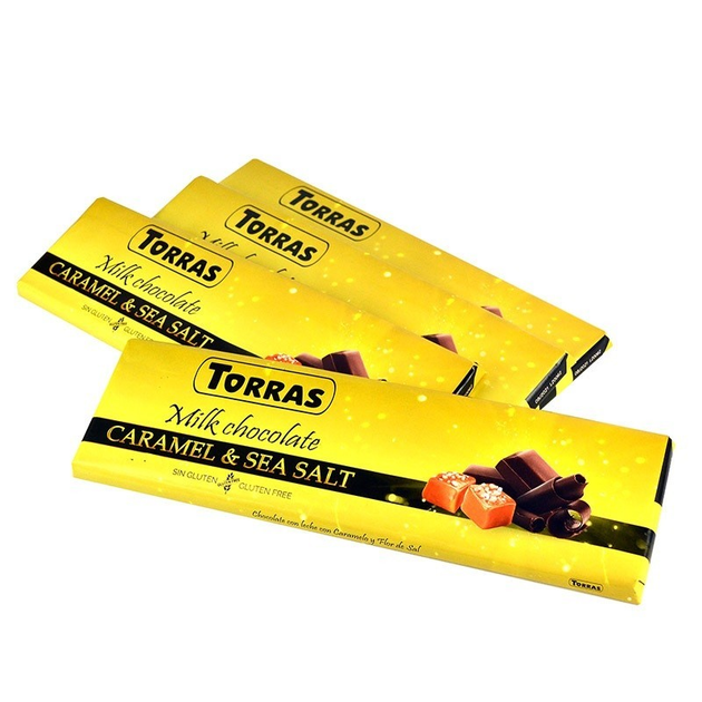 Шоколад молочный без глютена с Карамелью и морской солью Torras CARAMEL ...