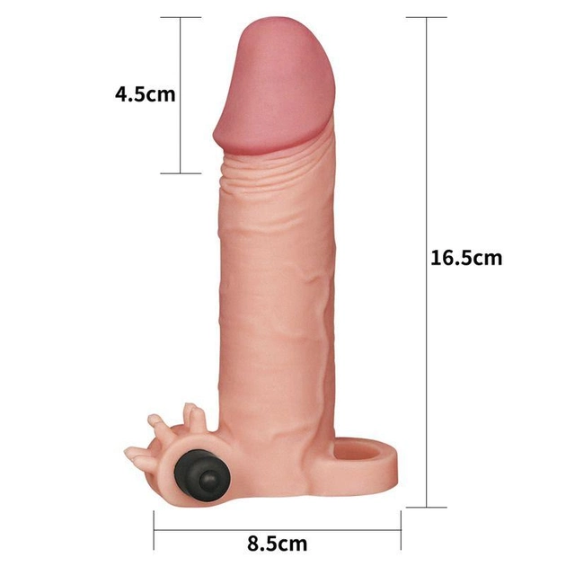 Насадка на пенис с вибрацией Pleasure X-Tender Series Perfect for 4,5-6 inches Erect Penis цвет телесный (18914026000000000) - изображение 4