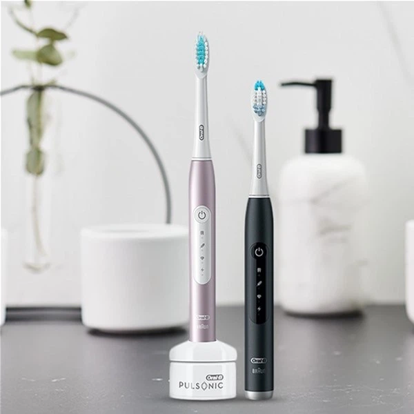 Zestaw szczoteczek elektrycznych Oral-B Pulsonic Slim Luxe 4900 Czarno-różowy - obraz 9