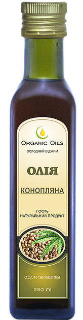 Масло Organic Oils Конопляное холодного отжима 250 мл (4820188520369 ...