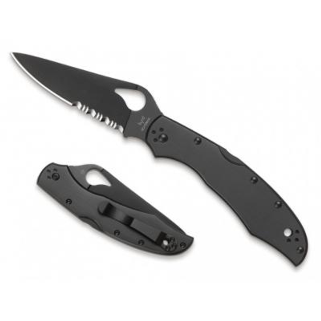 Нож Spyderco Byrd Cara Cara 2 Black, полусеррейтор (BY03BKPS2) - изображение 2