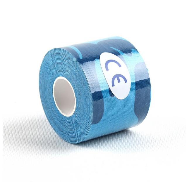 Кінезіо тейп Kinesiology Tape камуфляж 5см х 5м блакитний камуфляж - зображення 1