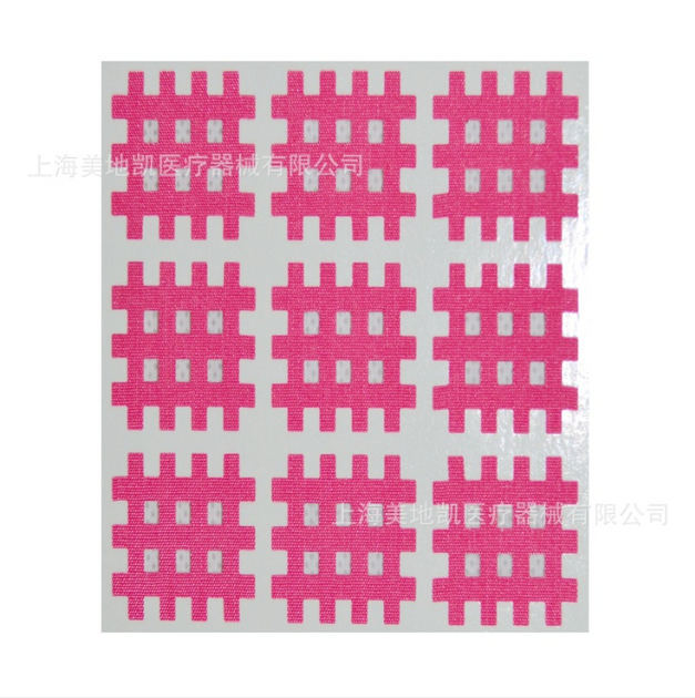 Крос тейп тип А, DL Cross Tape A 3х3 (спіральний тейп) 20 аркушів/упаковка рожевий - зображення 1