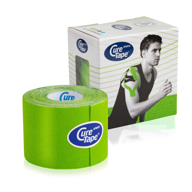 Кинезио тейп CureTape SPORTS 5см х 5м лайм - изображение 1