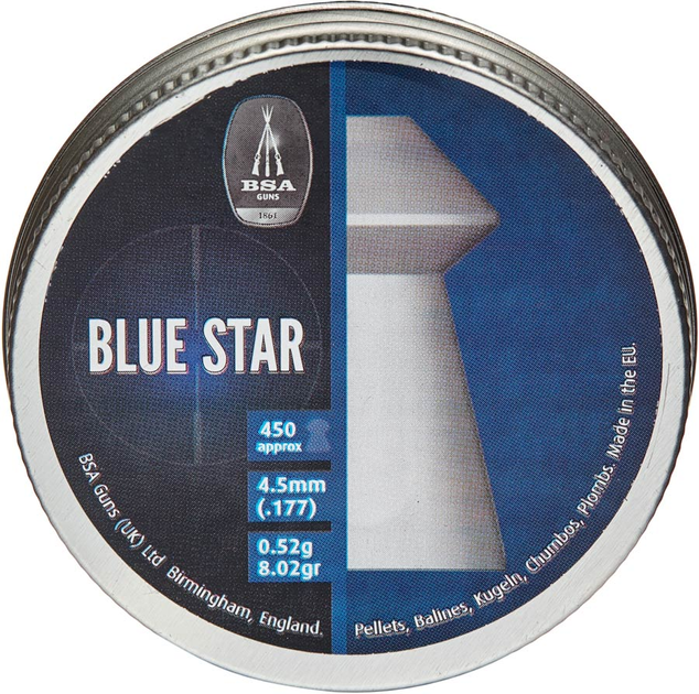 Пули пневматические BSA Blue Star 4.5 мм 0.52 г 450 шт (21920137) - изображение 1