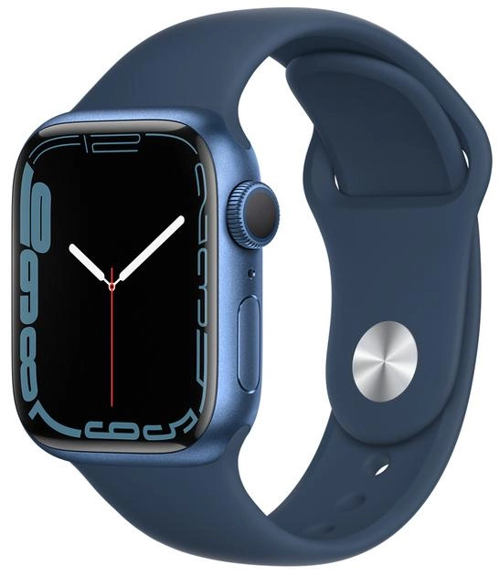 Смарт-часы Apple Watch Series 7 GPS 41mm Blue Aluminium Case with Deep Navy Sport Band (MKN13UL/A) - изображение 1