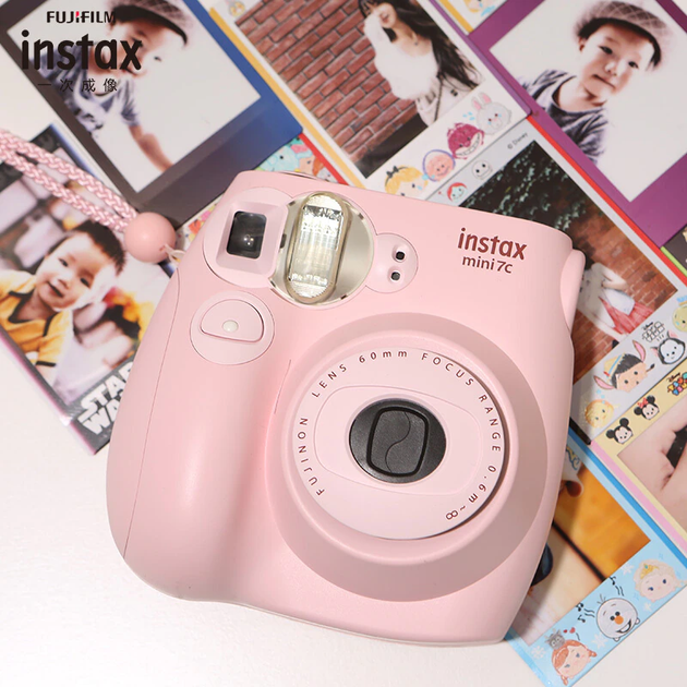 Камера моментальной печати Fujifilm Instax Mini7с Pink с прозрачным чехлом в комплекте - изображение 2