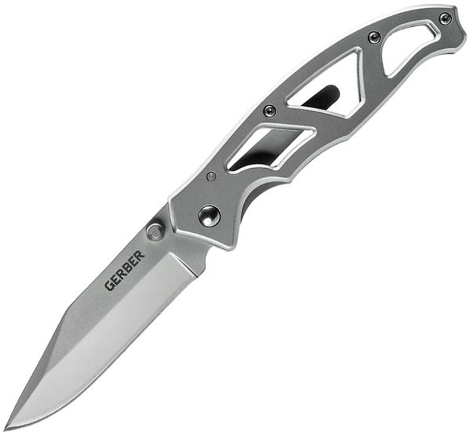 Нож складной карманный Gerber Paraframe I 22-48444 (Frame lock, 76.5/178 мм, хром) - изображение 1