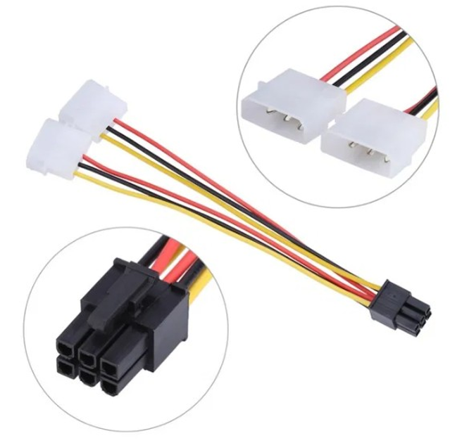 Переходник питания 4pin Molex — PCI-E 6pin для видеоадаптера