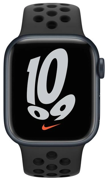 Смарт-часы Apple Watch Series 7 Nike GPS 41mm Midnight Aluminium Case with Anthracite/Black Nike Sport Band (MKN43) - изображение 2