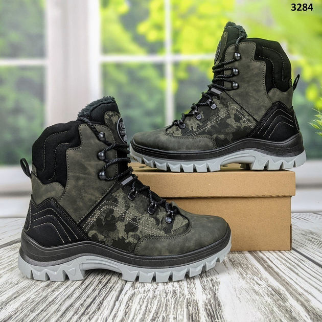 Мужские зимние тактические ботинки берцы Dago Style хаки с камуфляжем 44 р (28,5 см) 3284 - изображение 2