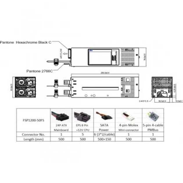 Блок питания FSP 1200W (FSP1200-50FS) - изображение 2