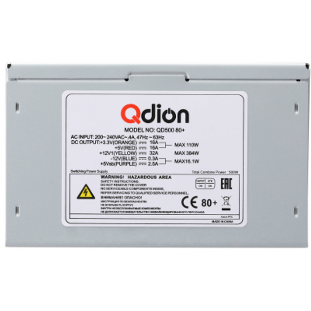 Блок питания Qdion 500W (QD500 80+) – фото, отзывы, характеристики в ...