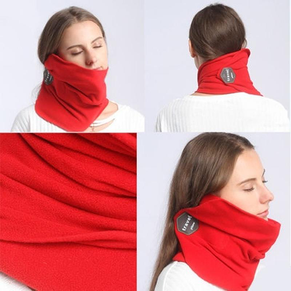 Дорожная подушка шарф для путешествий Travel Pillow Красная - изображение 3
