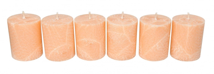 Набор свечей из пальмового воска CandlesBio Palm wax 5,5х7 см 6 штук Персиковый (WP 01 - 55/70) - изображение 1