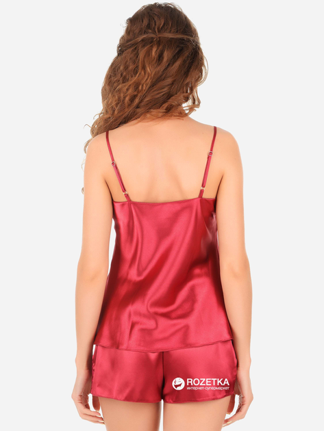 Пижама (майка + шорты) женская атласная Martelle Lingerie M-301 атлас 34 (XS) Вишневая (MAR301011A) 