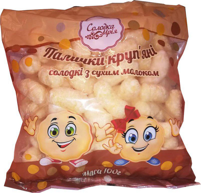 Крупяные палочки сладкие с сухим молоком неглазурованные Солодка Мрія ...