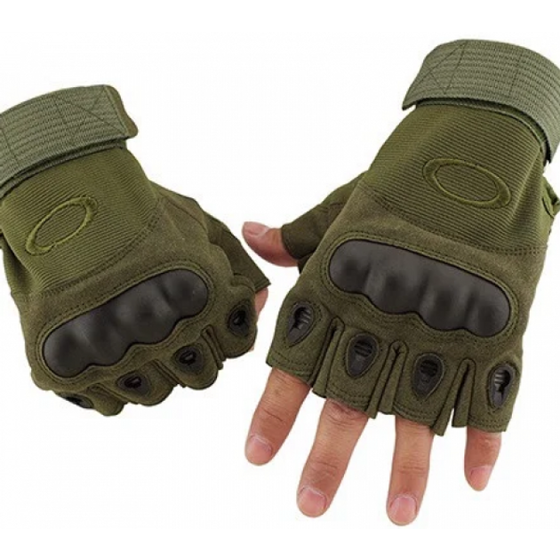 Мужские перчатки тактические Oakley беспалые зеленые размер М окружность ладони 19-21 см (EI-711-V) - изображение 1