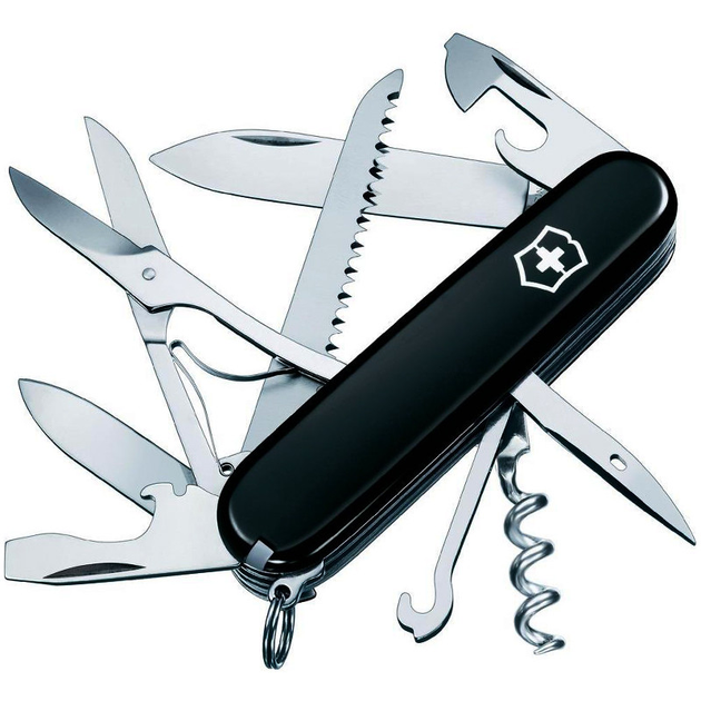 Ніж складний, мультитул Victorinox Huntsman (91мм,15 функцій), чорний 1.3713.3 - зображення 1