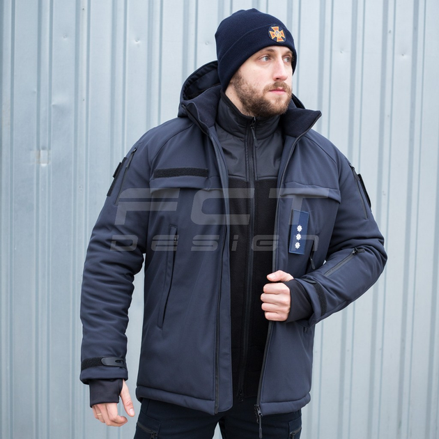 Куртка тактическая FCTdesign зимняя Патрол Софтшелл 58-60 синяя - изображение 1