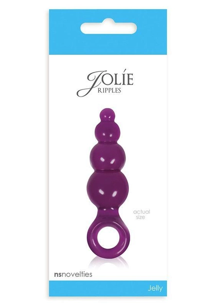 Анальна пробка Jolie Ripples Jelly Anal Plug Small колір фіолетовий (15713017000000000) - зображення 1