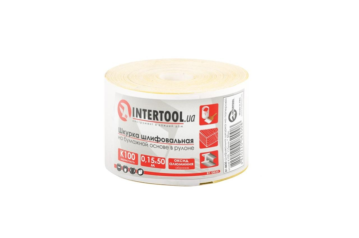Шліфувальна шкурка Intertool - 115 мм х 50 м x P150 папір (000059709) - зображення 2