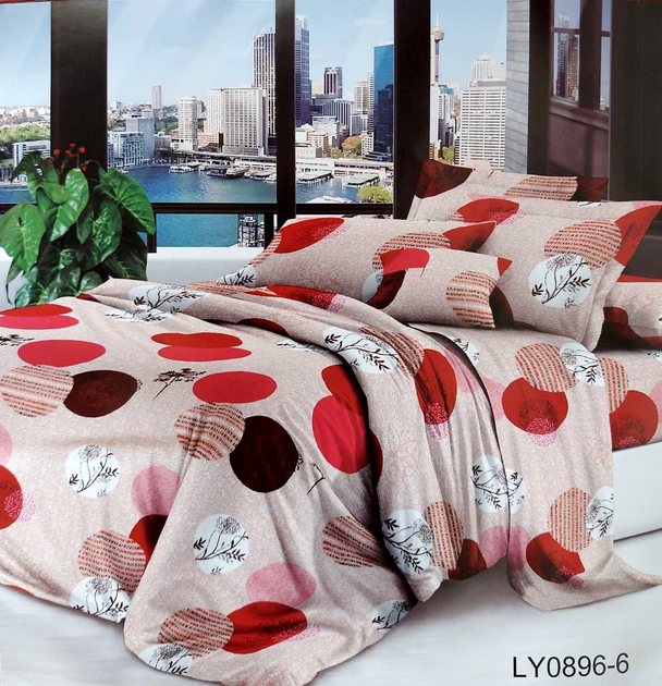 Простынь Поликоттон на резинки односпальная 90*160*20 см "Круги" 0896-6 ...