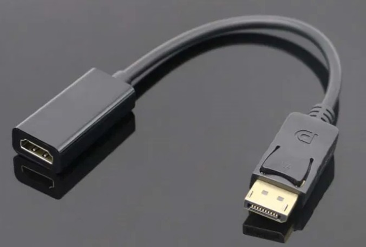 Переходник конвертер DisplayPort (DP) -> HDMI +аудио, активный адаптер ...