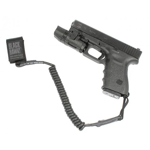 Ремень страховочный пистолетный BLACKHAWK Tactical Pistol Lanyard Цвет - черный (1649.04.73) 