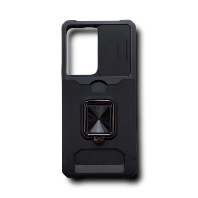 Протиударний чохол ARMOR Business Card Ring для Samsung Galaxy S21 Ultra броньований бампер з кільцем підставкою Чорний - зображення 5